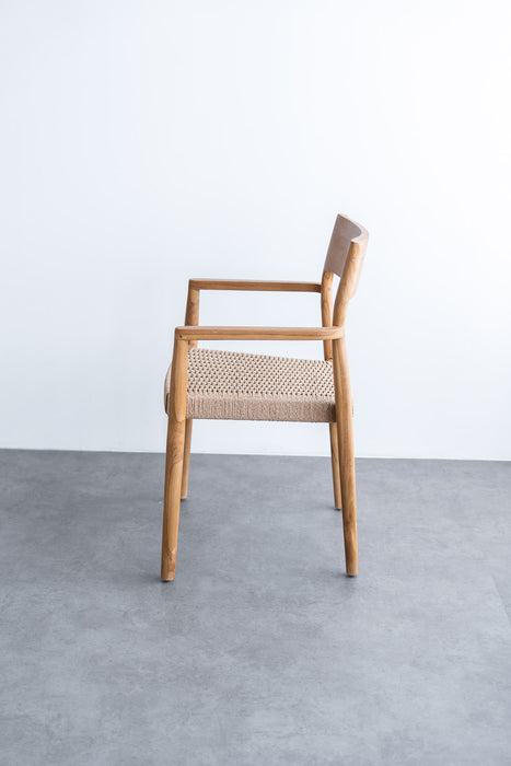 Teak ダイニングチェア 木製 チーク ペーパーコード｜ナチュラル