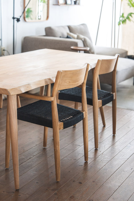 Teak ダイニングチェア 木製 チーク ペーパーコード｜ブラック