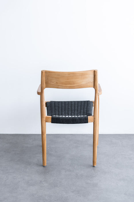 Teak ダイニングチェア ペーパーコード | ブラック