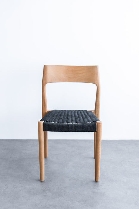 Teak ダイニングチェア ペーパーコード | ブラック