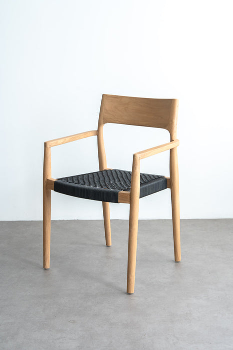 Teak ダイニングチェア ロープ | ブラック