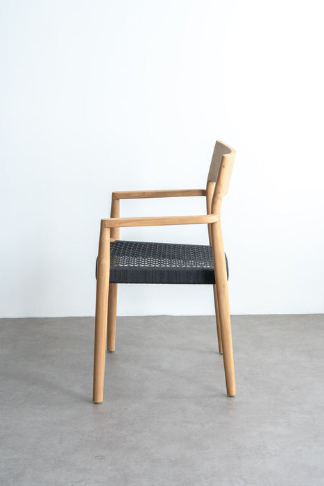 Teak ダイニングチェア ロープ | ブラック