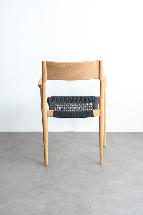 Teak ダイニングチェア ロープ | ブラック