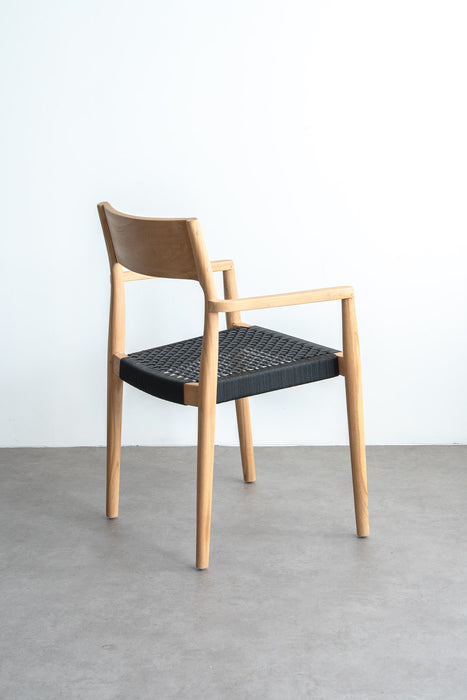 Teak ダイニングチェア ロープ | ブラック