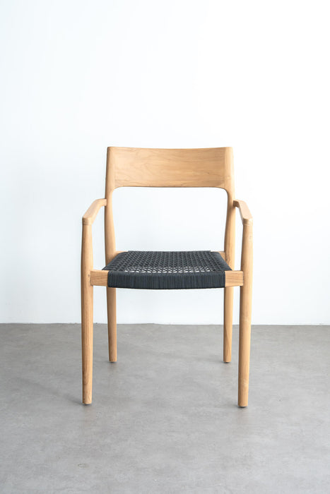 Teak ダイニングチェア ロープ | ブラック