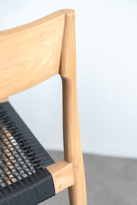 Teak ダイニングチェア ロープ | ブラック