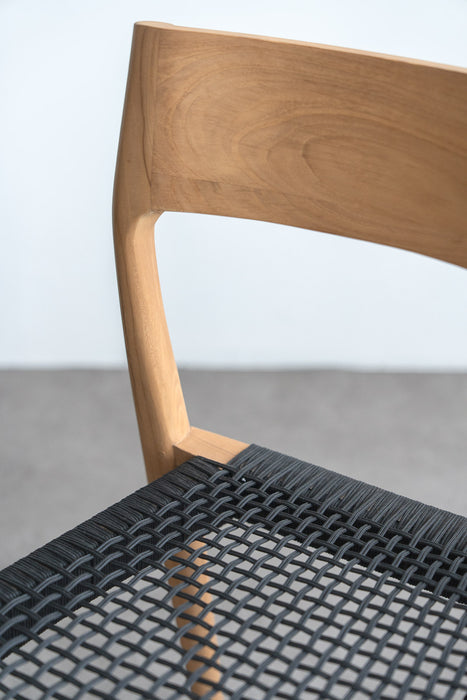 Teak ダイニングチェア ロープ | ブラック