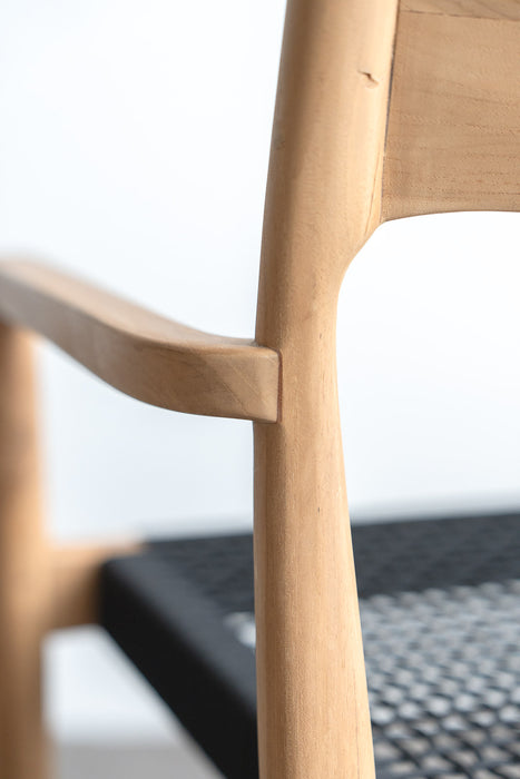 Teak ダイニングチェア ロープ | ブラック