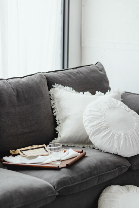 Linen round cushion