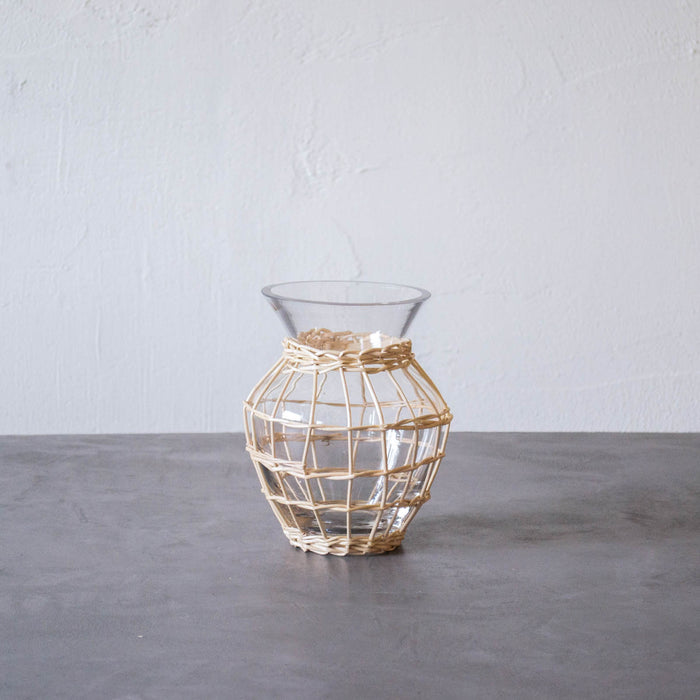 Wicker glass vase Wave