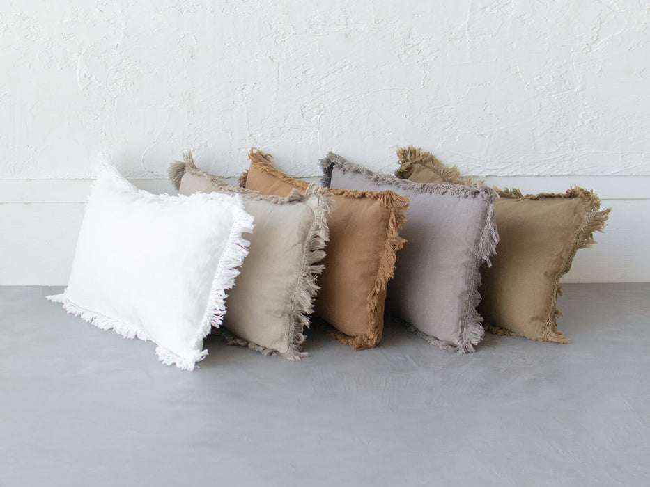 Linen fringe cushion pillow