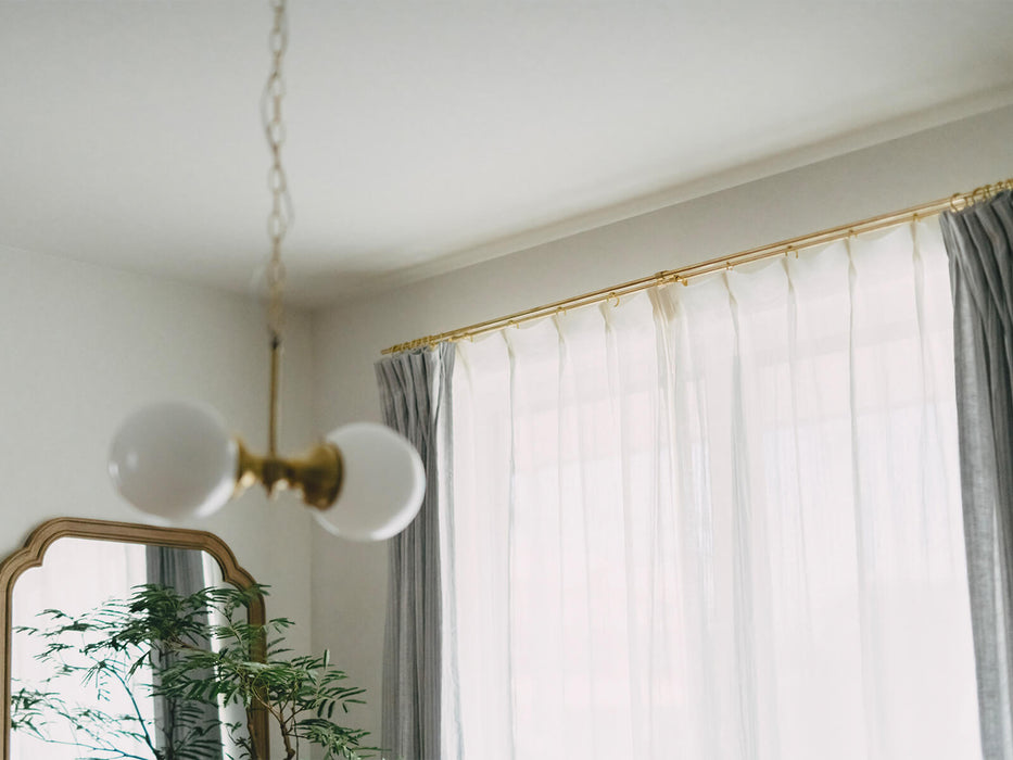 [Single] Brass curtain rail set